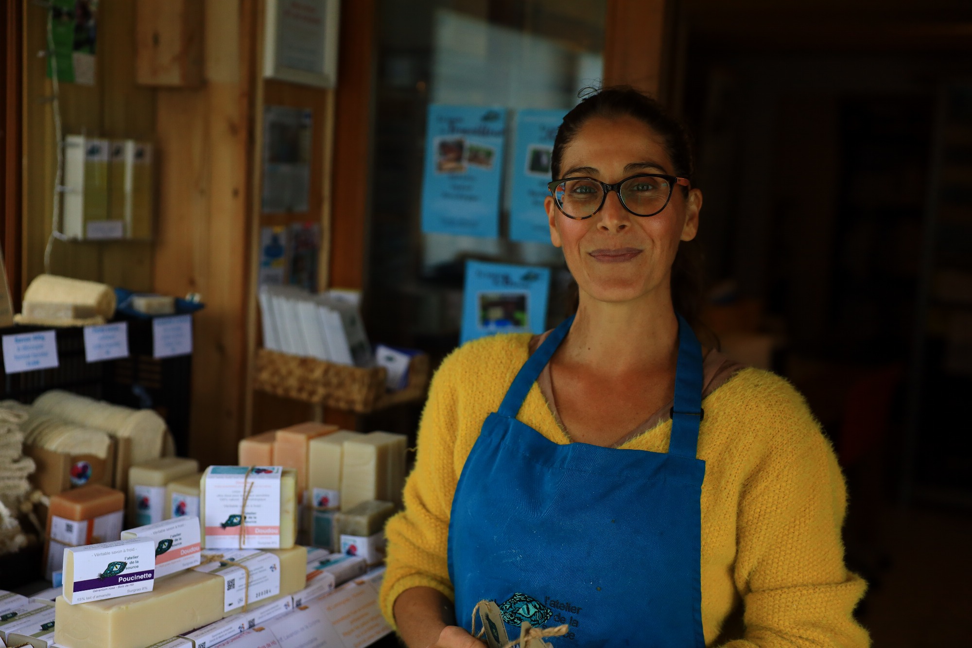 Virginie, Savonnière à l'atelier de la source